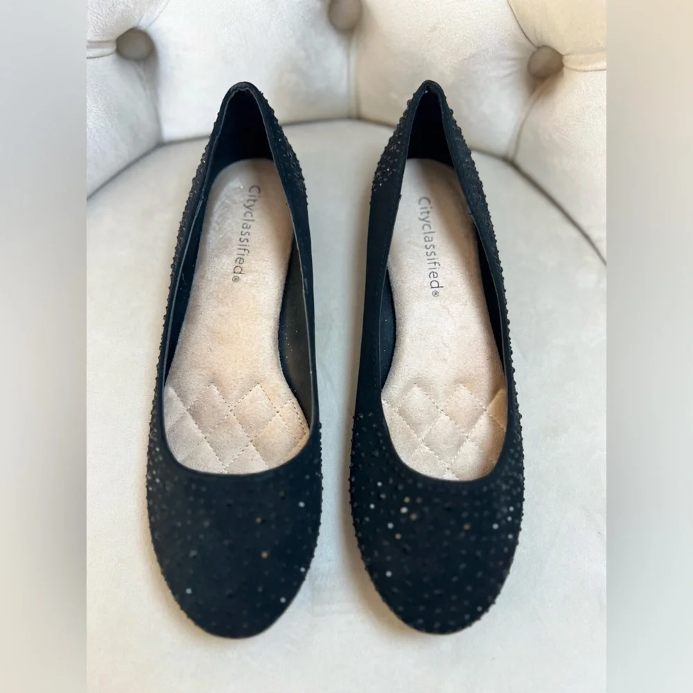 Cityclassified‎ Black Studded Women's Flats Size 7